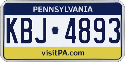 PA license plate KBJ4893