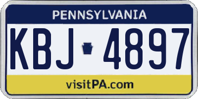 PA license plate KBJ4897