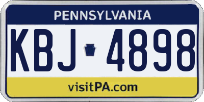 PA license plate KBJ4898