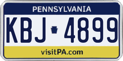 PA license plate KBJ4899