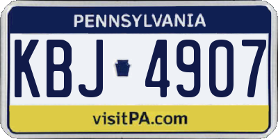 PA license plate KBJ4907