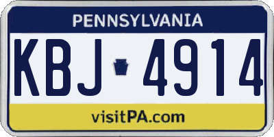 PA license plate KBJ4914