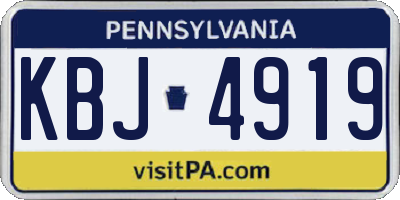 PA license plate KBJ4919