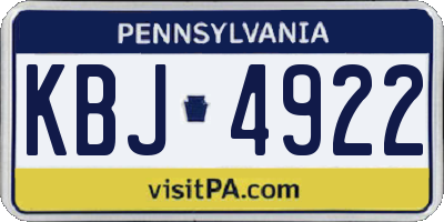 PA license plate KBJ4922