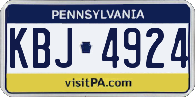 PA license plate KBJ4924