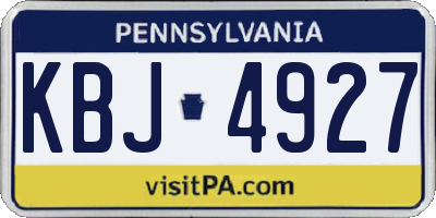 PA license plate KBJ4927