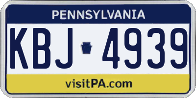 PA license plate KBJ4939
