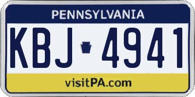 PA license plate KBJ4941
