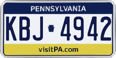 PA license plate KBJ4942
