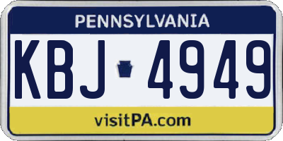 PA license plate KBJ4949