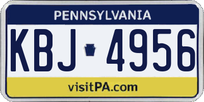 PA license plate KBJ4956