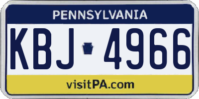 PA license plate KBJ4966
