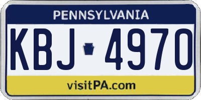 PA license plate KBJ4970