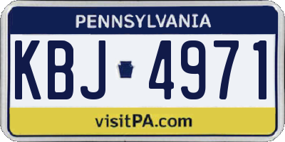 PA license plate KBJ4971