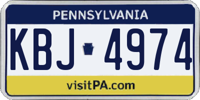 PA license plate KBJ4974