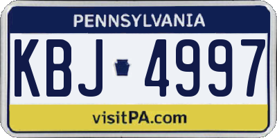 PA license plate KBJ4997