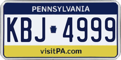 PA license plate KBJ4999