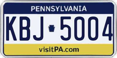 PA license plate KBJ5004