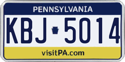 PA license plate KBJ5014