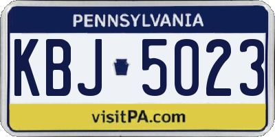 PA license plate KBJ5023