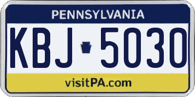 PA license plate KBJ5030