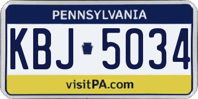 PA license plate KBJ5034
