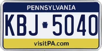 PA license plate KBJ5040