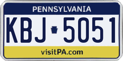 PA license plate KBJ5051