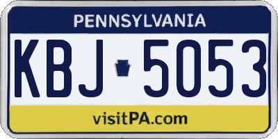 PA license plate KBJ5053