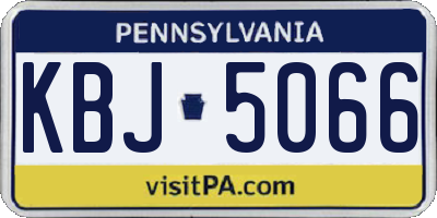 PA license plate KBJ5066