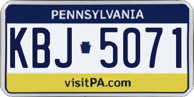 PA license plate KBJ5071