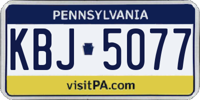 PA license plate KBJ5077
