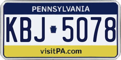 PA license plate KBJ5078