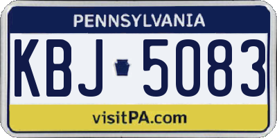 PA license plate KBJ5083