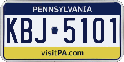 PA license plate KBJ5101