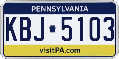 PA license plate KBJ5103