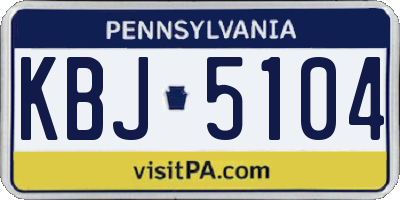 PA license plate KBJ5104