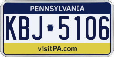 PA license plate KBJ5106