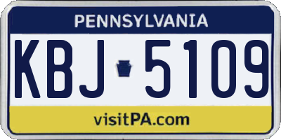 PA license plate KBJ5109