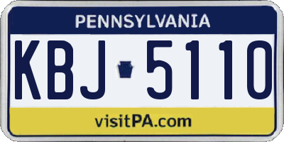PA license plate KBJ5110