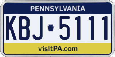 PA license plate KBJ5111