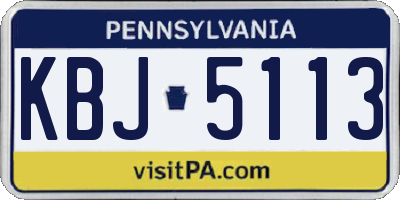 PA license plate KBJ5113