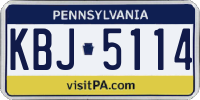 PA license plate KBJ5114