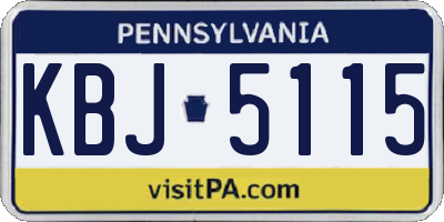 PA license plate KBJ5115