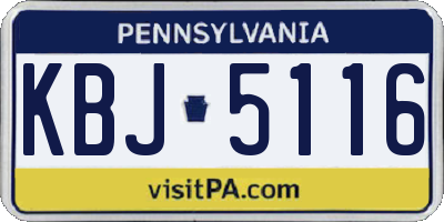 PA license plate KBJ5116