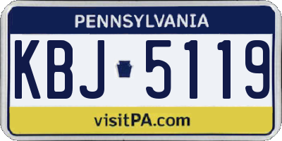 PA license plate KBJ5119