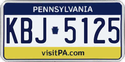 PA license plate KBJ5125