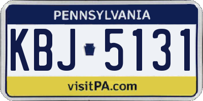 PA license plate KBJ5131