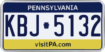 PA license plate KBJ5132
