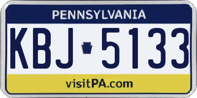 PA license plate KBJ5133